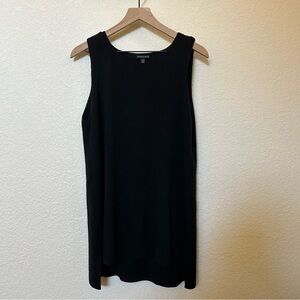 Eileen Fisher Washable Wool Crepe Tank Black XL